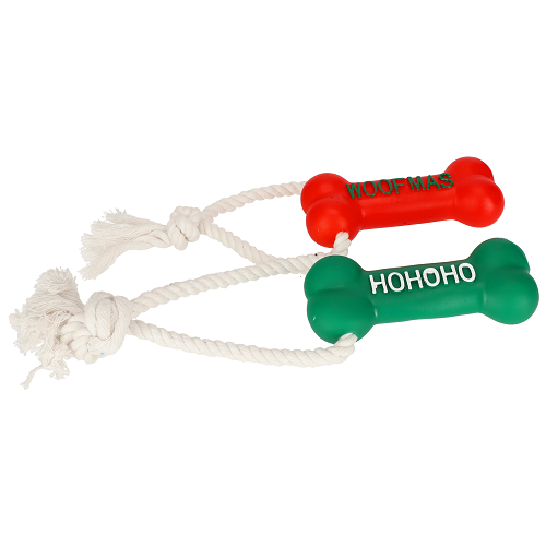 DOG TOY - ROPE WITH A RUBBER BONE